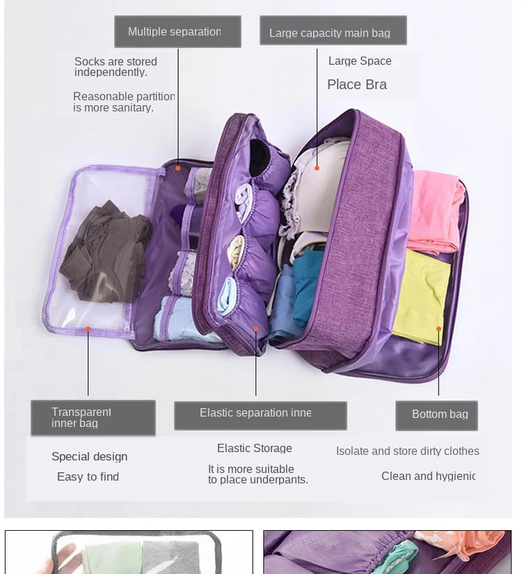 Bra Underwear Drawer Storage Organizers Travel Dividers Box Bag Socks Briefs Cloth Case Clothing Wardrobe Accessories Supplies