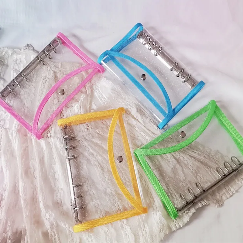 Hot Sale Loose-Leaf Transparent Case Binder Grid Blank Inserts Flipbook Custom Diary Notebook Planner Record Book Journals