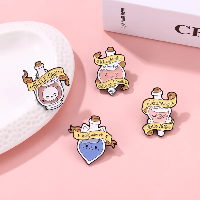 Wholesale Japan and South Korea Cartoon Enamel Pins Dripping Paint Brooch Custom Personality Enamel Bottle Enamel Lapel Pin