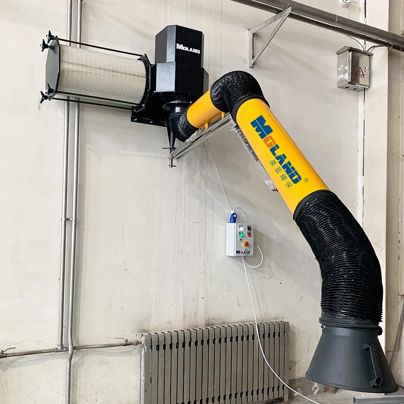 Cartridge Smoke Extractor Wall-mounted Welding Fume Extractor With Suction Arm
