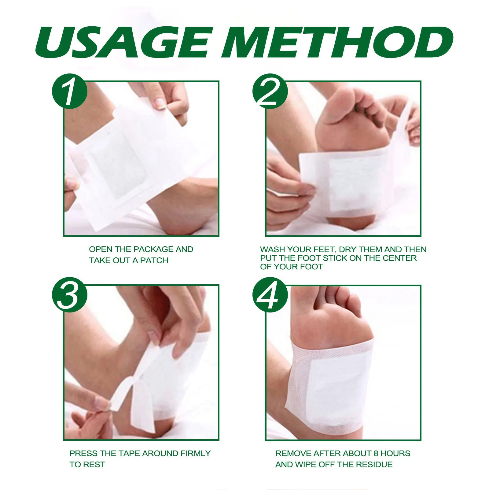 Hot Selling Custom Logo Body Feet Relieving Pain Stress Toxin Detox Pads Foot Patch Packing 100% Natural Foot Care Products