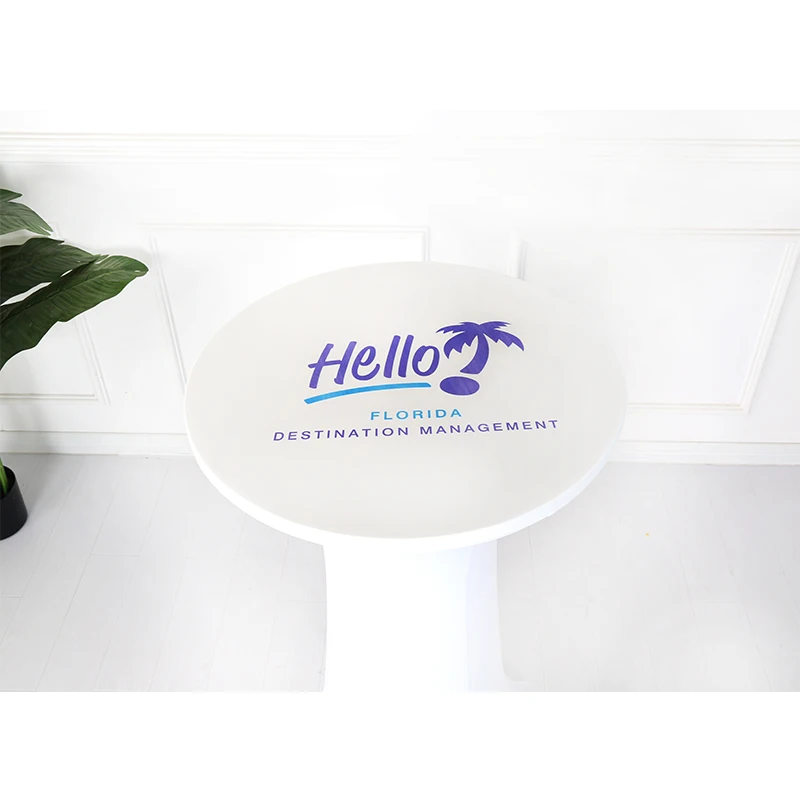 Printed Table Topper Cocktail Table Top Cap Tablecloth Highboy Bar Round Cover for Banquet Party Birthday Decoration