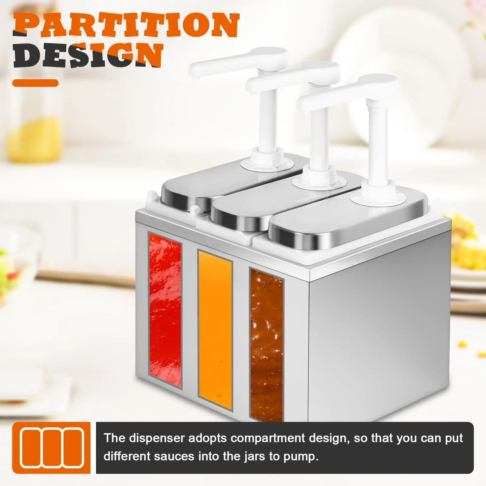 High-Quality Sauce Dispenser Bottle Buffet-Only Condiment Dispenser Cheese Sauce Dispenser Automatic For Commercial Kitchen