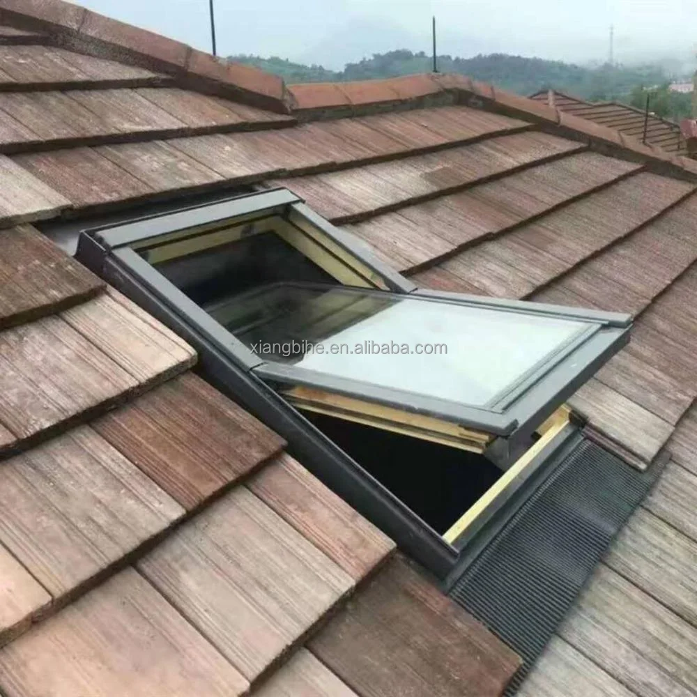 Deck Mounted Skylight Double Glazed Aluminum Skylight Roof Window With Fixed Design