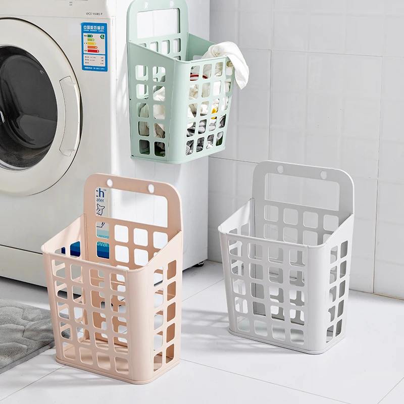 Small wall hanging laundry basket, washing machine wall hanging plastic laundry basket