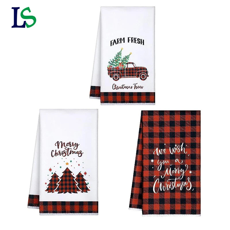 Custom Wholesale  Christmas Gifts Soft Towels Customized Hand or Kitchen Towels Microfiber Tea Towels for Home