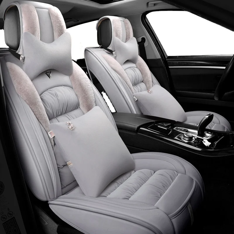 New car seat cushion winter plush down cotton seat cover fully surrounded
