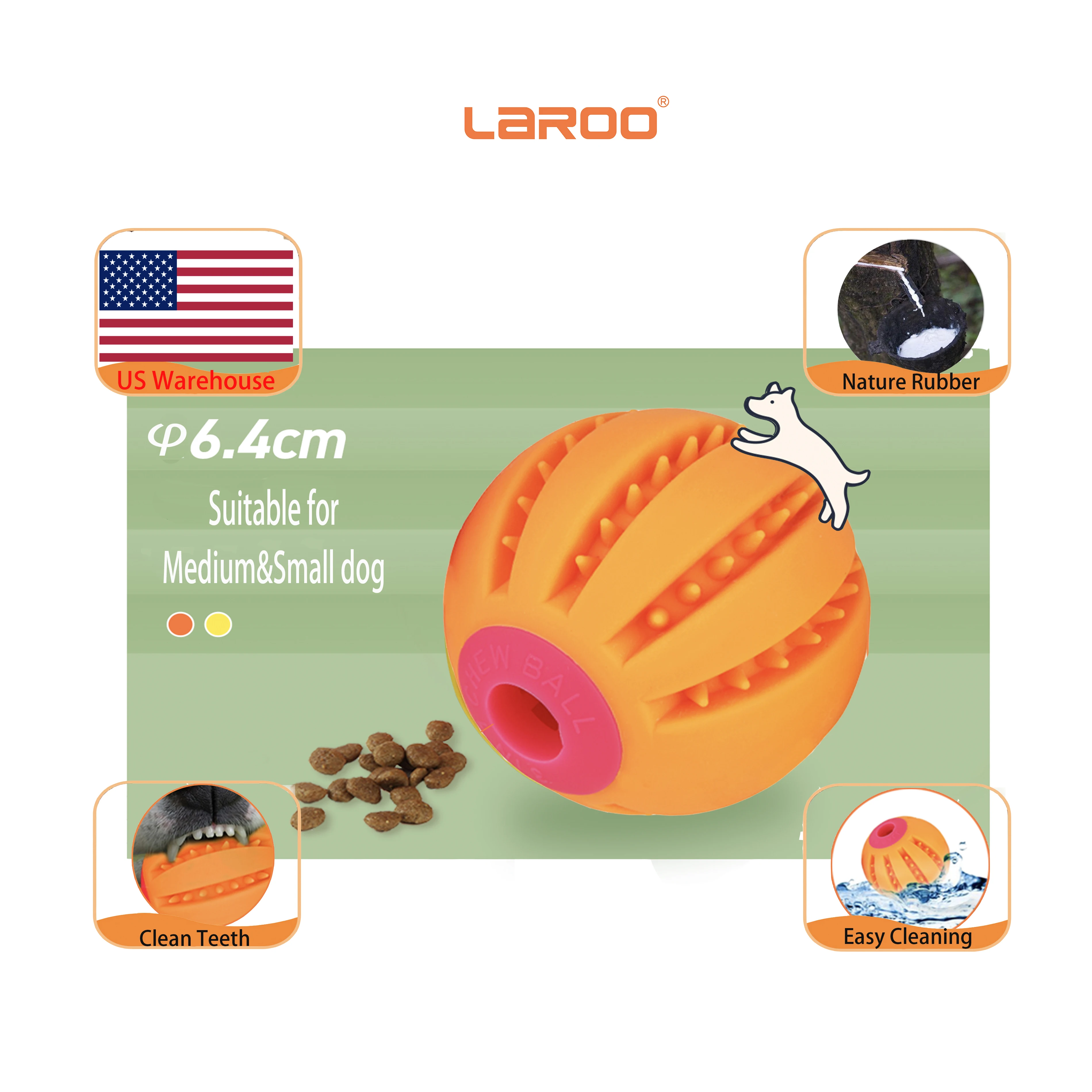 Laroo Luxury High Quality American Warehouse pet chew dog toy dog IQ Training ball bone for all kinds dog