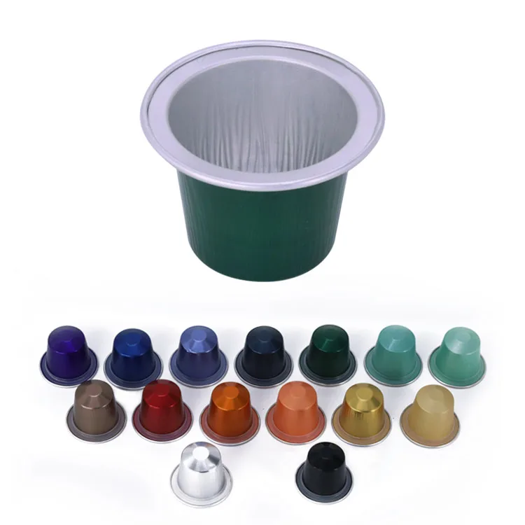 
Colored Eco-friendly Nespresso Capsules Refillable Aluminum Foil Empty Coffee Capsule Dispenser Holder 