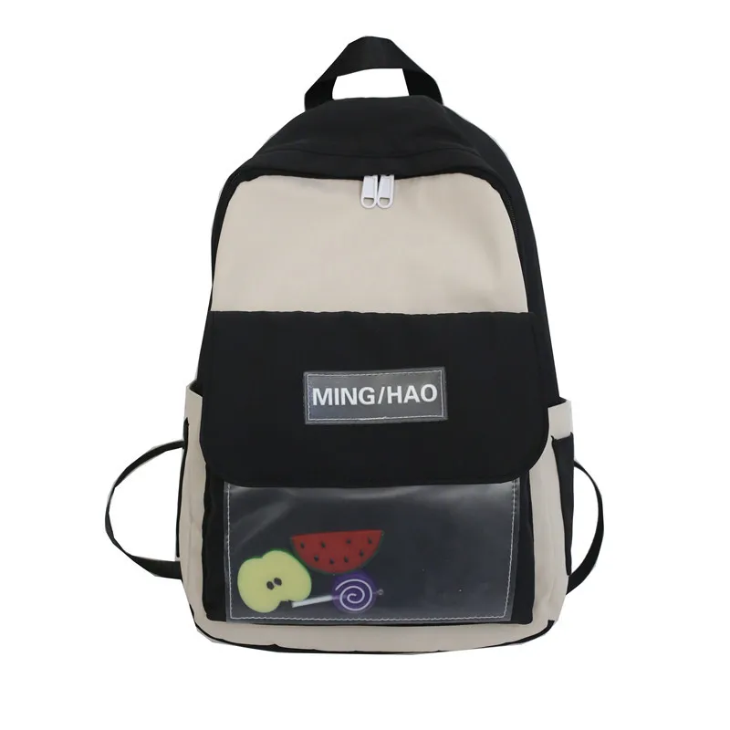Schoolbag Female Nylon Pvc Korean Version Small Fresh Backpack Mori Cute Campus Student Backpack Wholesale