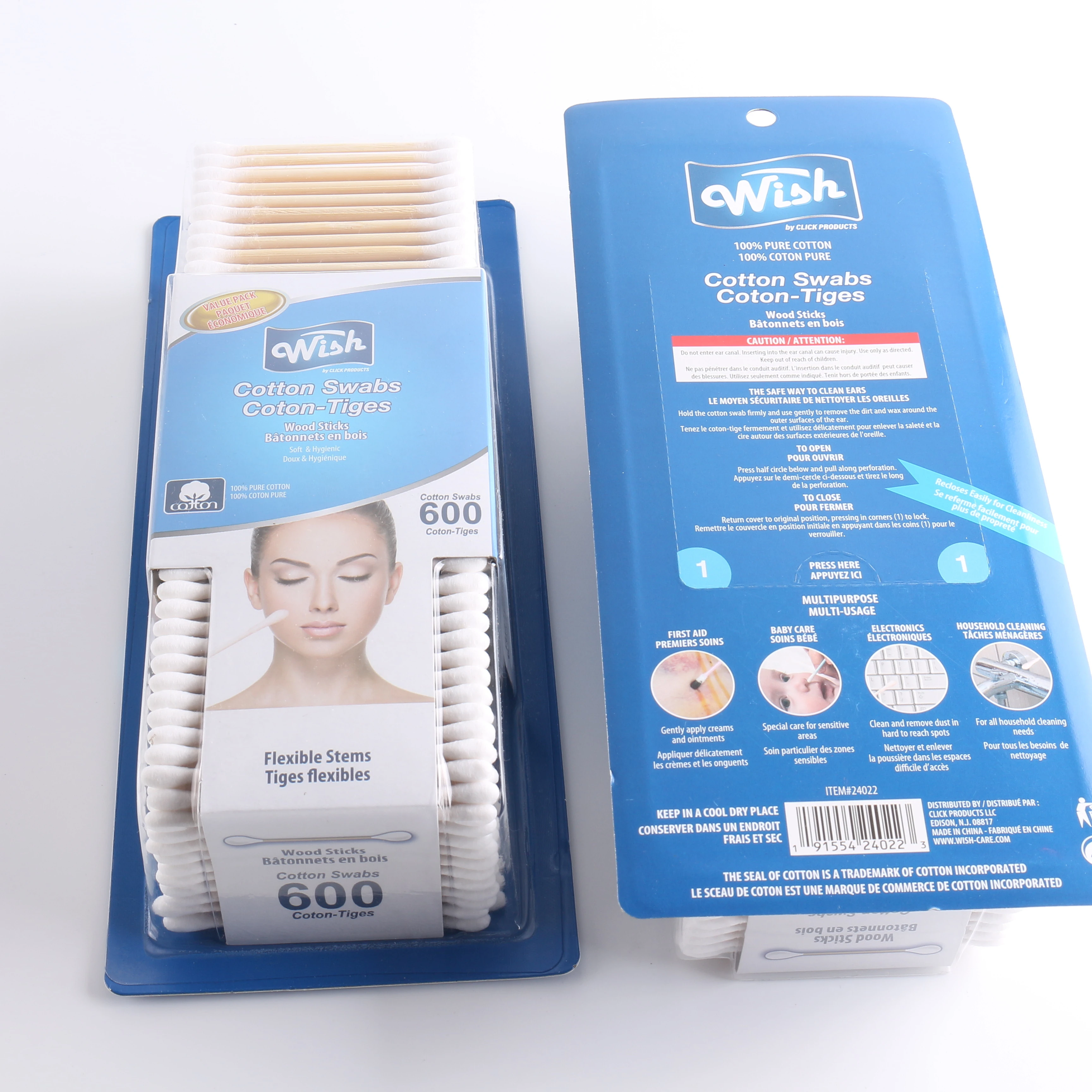 Оптовая Продажа с фабрики высококачественные деревянные палочки из чистого хлопка двойным наконечником 600 шт. бамбуковые ватные в открытке