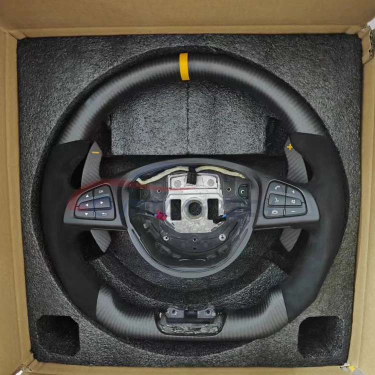 Customized Style Flat top Flat Bottom Carbon Fiber Steering Wheel for 2008 mercedes benz c300 facelift 2014 steering wheel benz