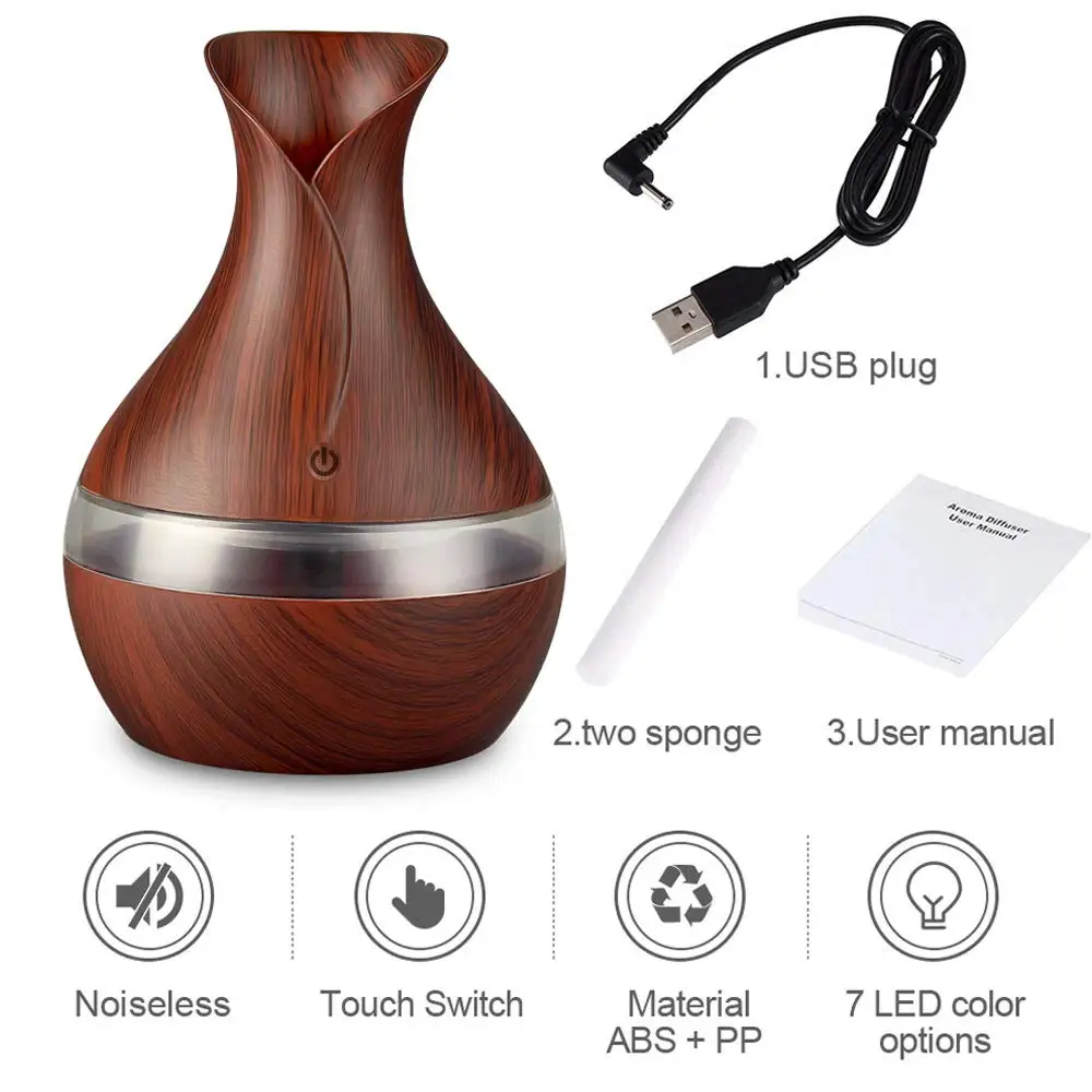 Красочный ультразвуковой увлажнитель воздуха Mini USB 300 мл 5