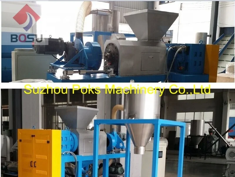 granulator type waste wet plastic PP PE film recycling squeezer plant drying machine