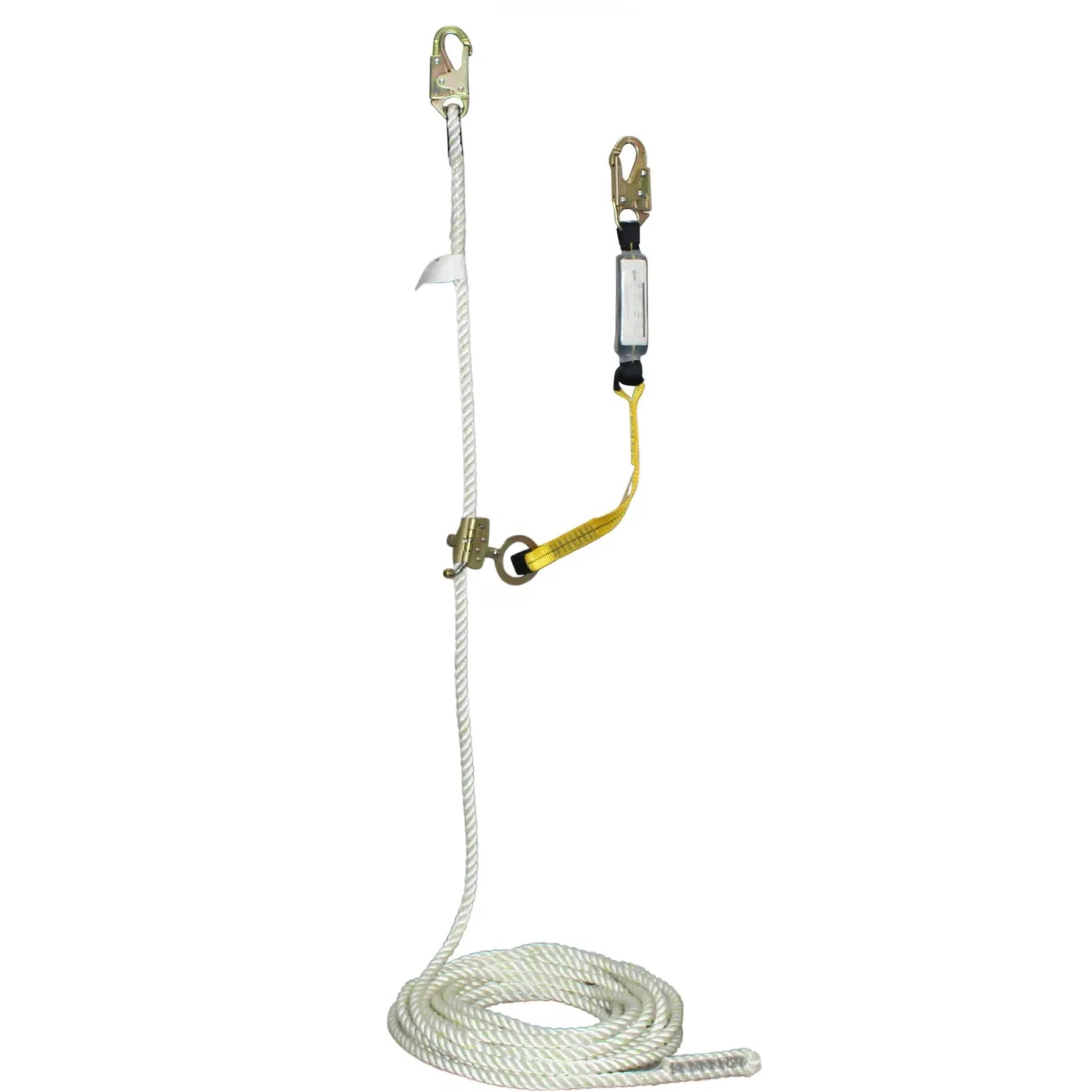 ANSI safety rope lifeline with shock absober and rope grab suitable for firefighting, water rescue, adventure  25 to 200 inches