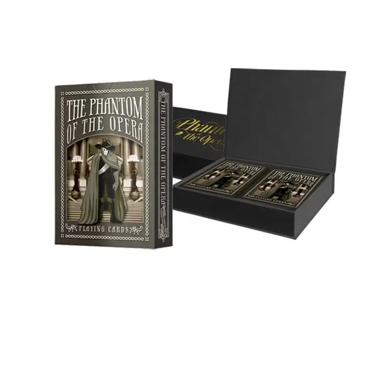 WJPC-24 Gold Card Deck Custom Gold Foil Plated Playing Cards 260 350gsm Playing Cards Paper Advertising Poker With Wooden Box