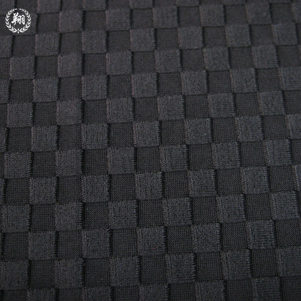 Custom Nylon  Spandex Checker Board Weave Jacquard  Fabric For Garment