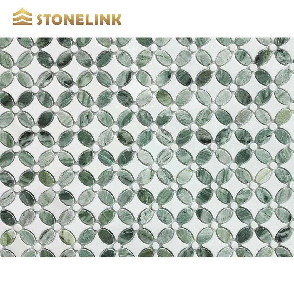 Raggio Verde Green Marble Mosaic Tile Wall Covering Interior Design Elegance For Kitchen Backsplash