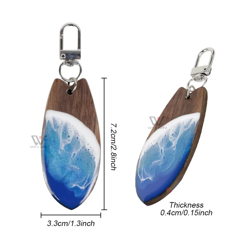 Keyholder Organize Customised Walnut Keyholders with Seawave Design  Hawaii Promotion Gift Keyholder
