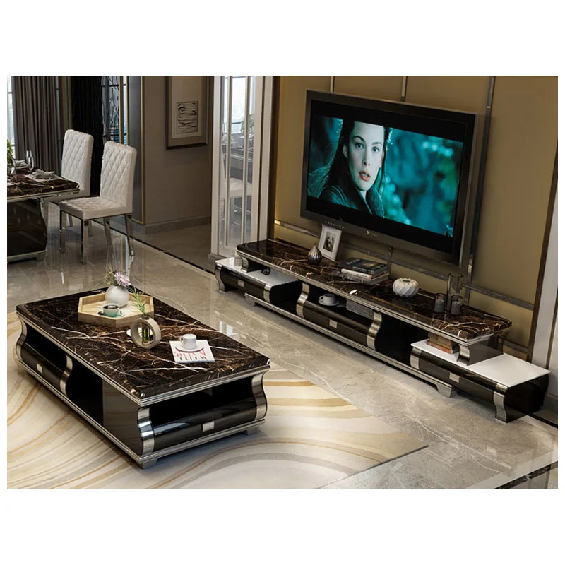 modern style  still glass  coffee table  and TV stand  set  0962