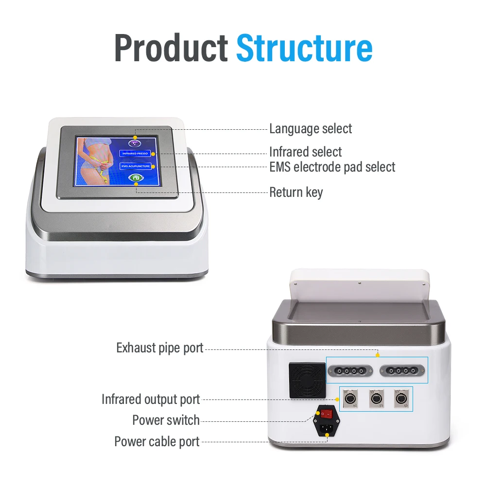 3 in 1 EMS infrared pressoterapia lymphatic drainage massage suit body massager pressotherapy machine