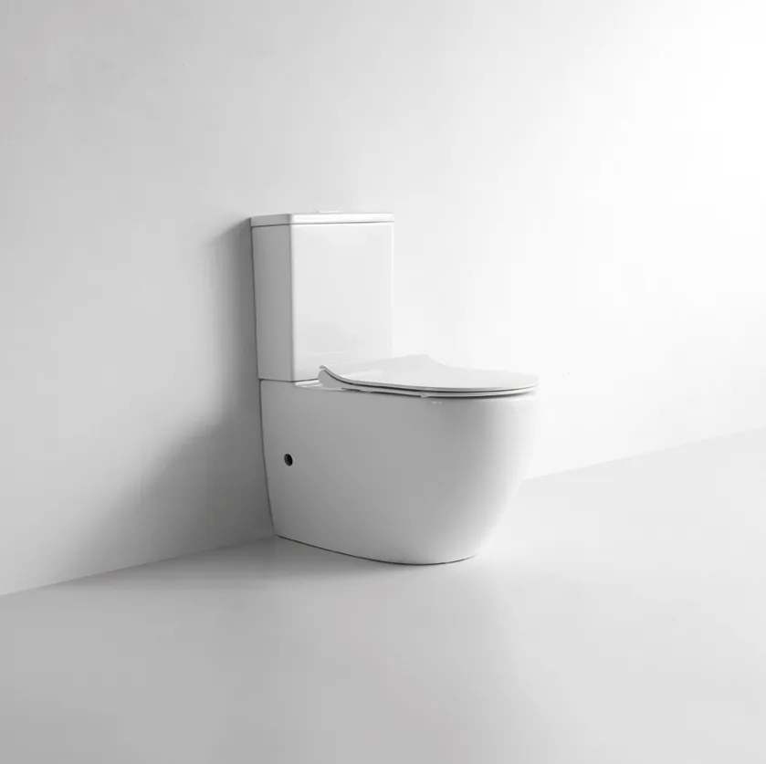 European design ceramic wc soft-closing seat toilette sanitary bathroom toilets rimless wc closet floor mounted two piece toilet