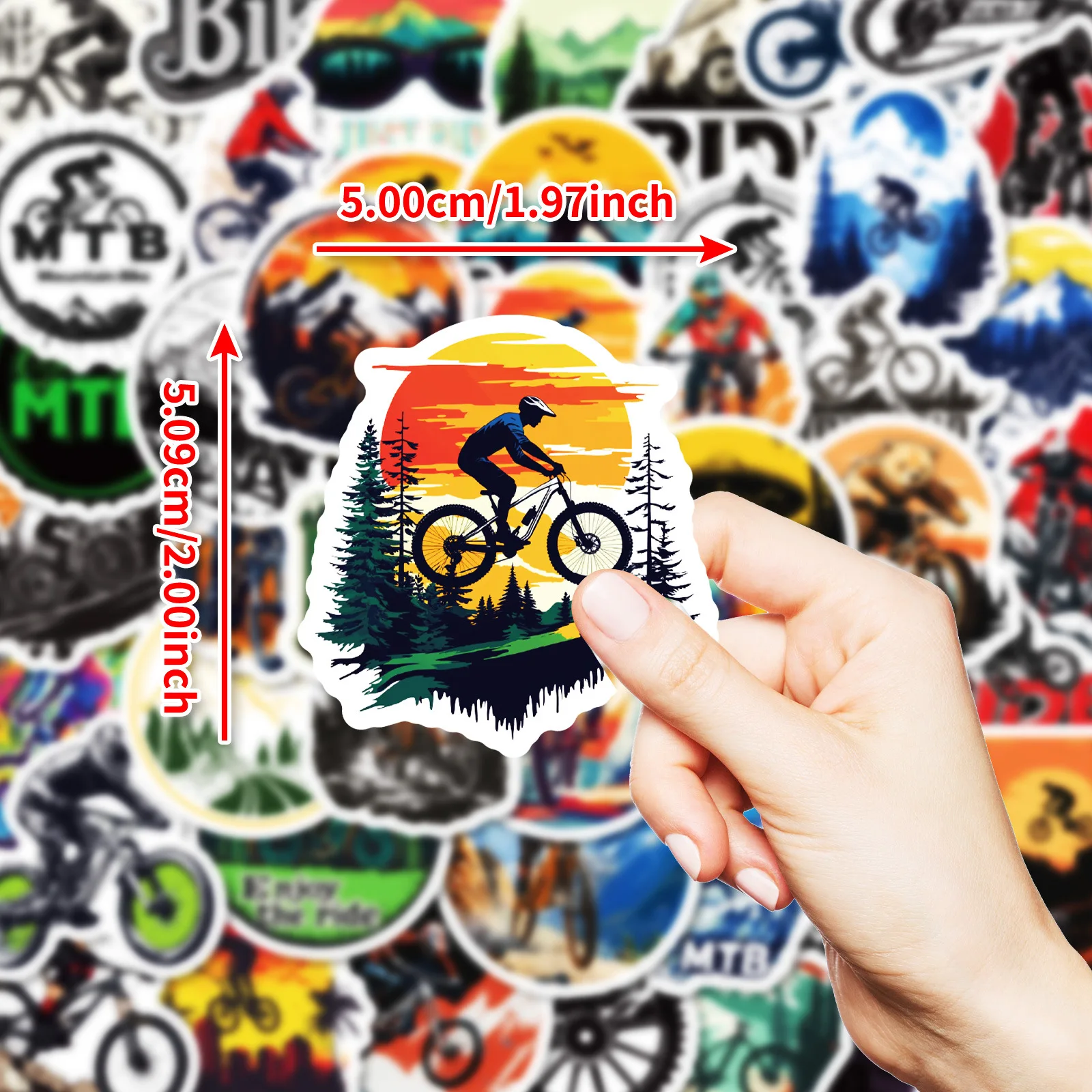 50Pcs Personalized Outdoor Cycling Graffiti Stickers For Bicycle Decor Mountain Bike Rider Gift Sticker
