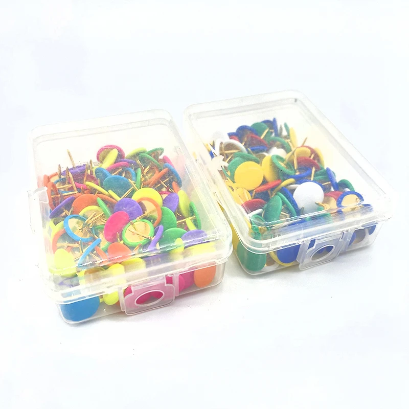 Цветные заколки для больших пальцев с пластиковым покрытием декоративные офиса культуры и образования в наличии