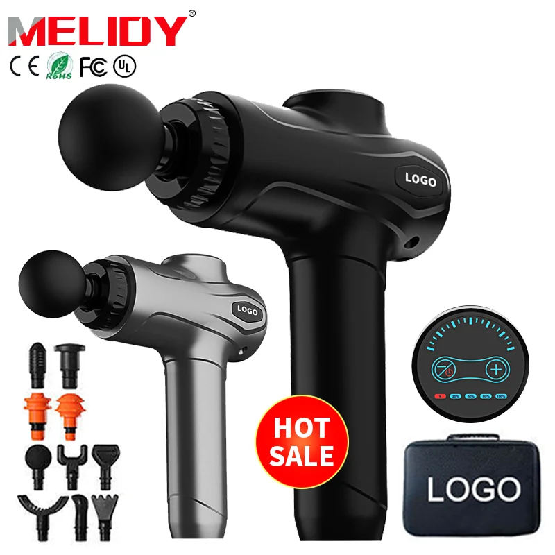 Wholesale New Design Body Massager Rechargeable Deep Tissue Massage Gun Dropshipping With lcd Screen Massage Gun Manufacturer