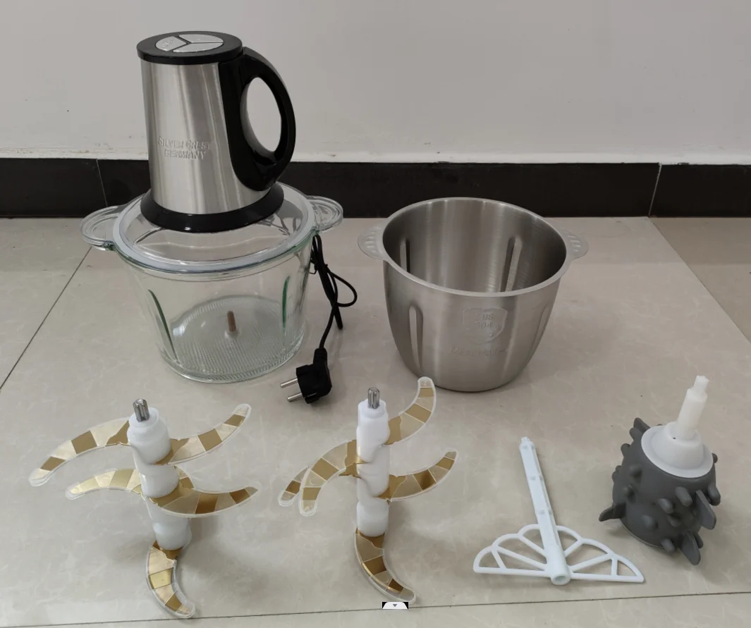 multi functional purpose heavy duty 6 8 blade mini small 500W mixer grinder chopper processor with glass bowl