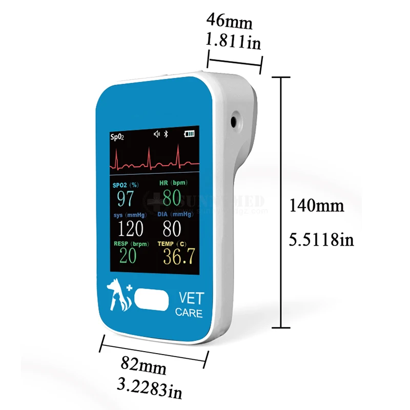 SY-AM6200 VET 2.8 inch monitor  wireless charger model vitales Multi parameter veterinary vital sign monitor animal use