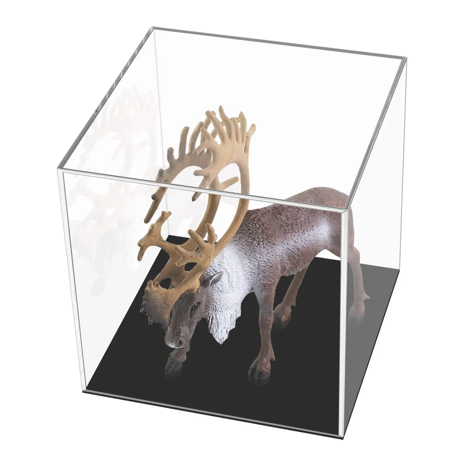 Wholesale figure display storage plexiglass boxes transparent acrylic box with black base
