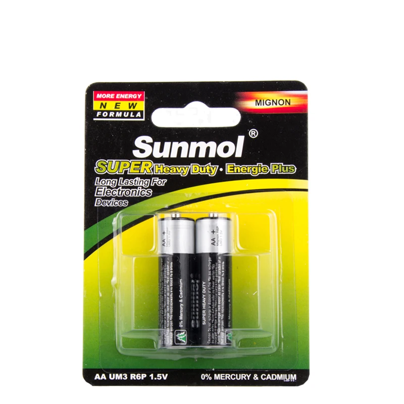 Service Long Time Pencil Batteries AA Carbon Zinc Batteries 1.5V R6 R6P Super Heavy Duty Battery With Low Price