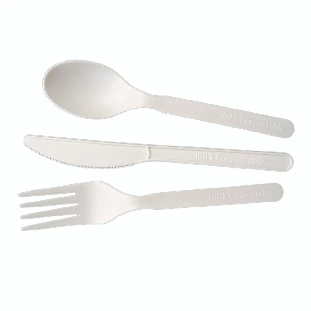 biodegradable pla corn starch spoon knife and fork