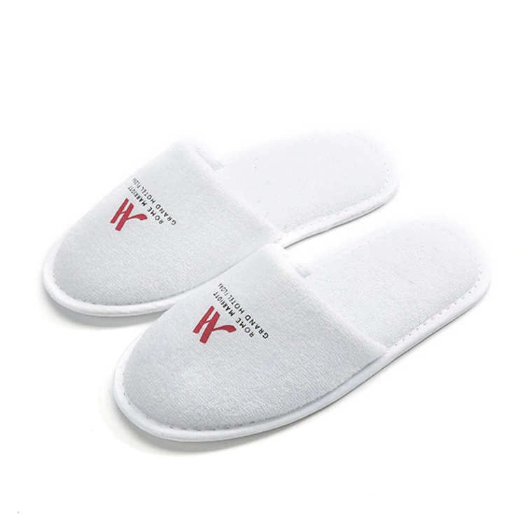 Premium Quality Luxury Custom Logo Comfortable Cotton Terry Eva Hotel Slipper