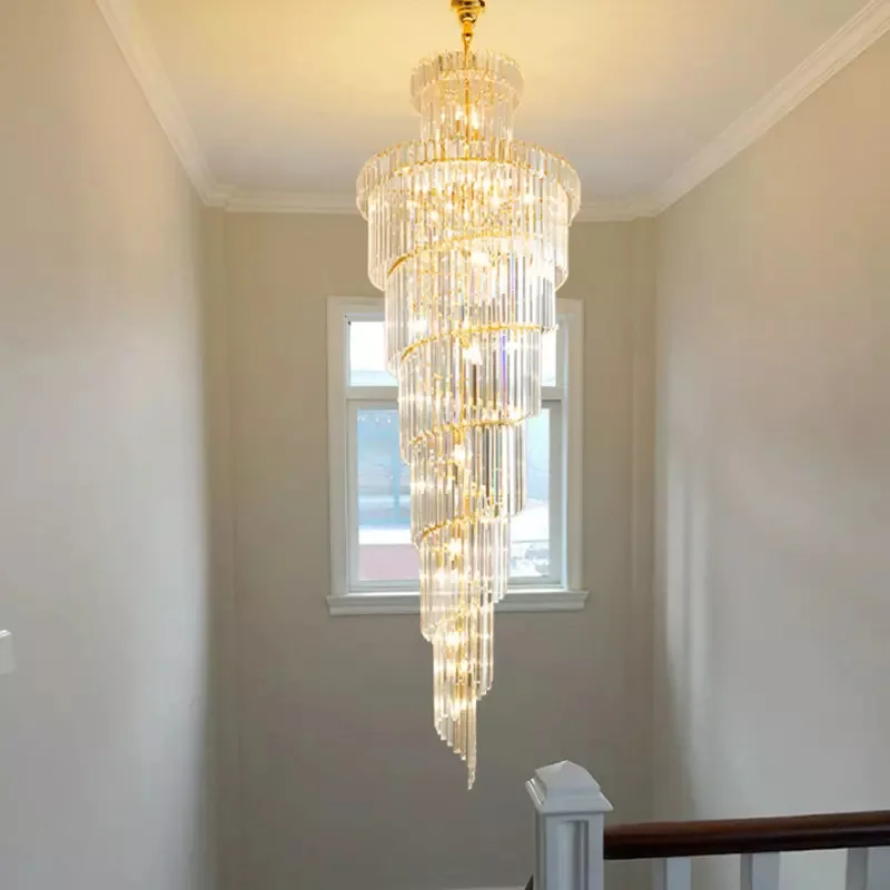 Modern Long Led K9 Crystal Raindrop Chandelier Ceiling Hanging Lights Luxury Crystal Chandelier Decoration Drop Light For Sale