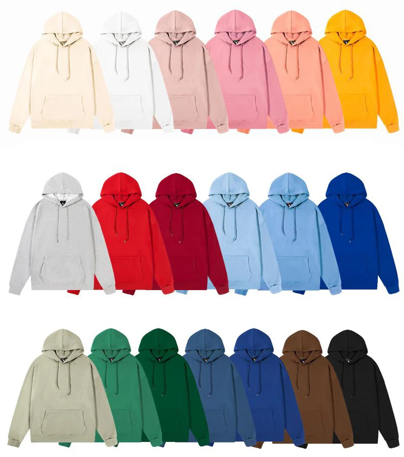 manufacturer custom high quality unisex hoodies 100% cotton reverse side looped fabric hoodies