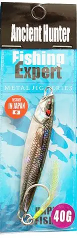 Ancient Hunter 1PCS/Bag shore Jigging  20G 40G 60G 80G  Metal 3D bionic printing shore jig With Mustad hook