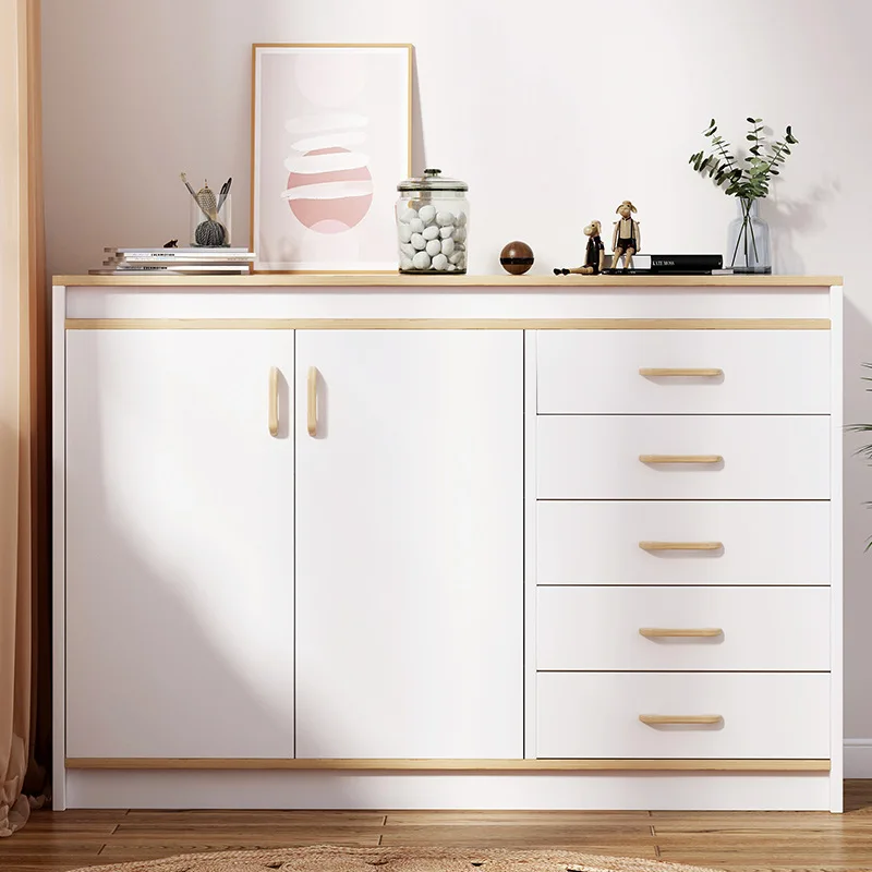 Storage Cabinet with Door Sideboard with 1 Door 5 Drawers Separate Living Room Cabinet with Adjustable Shelves