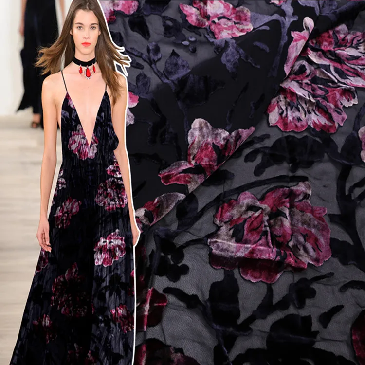 2021 оптовая продажа 140 см ширина 100% натуральный чистый шелк с принтом бархатная ткань велюровая ткань