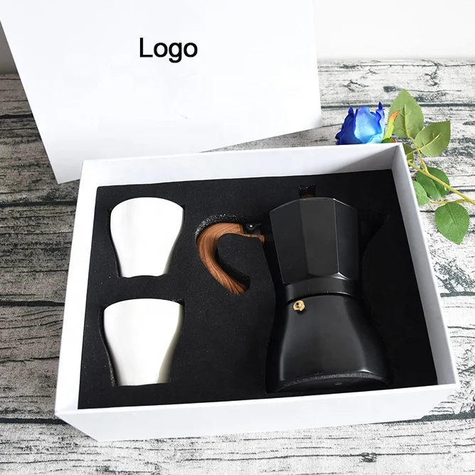 Customized Stovetop Espresso Maker Moka Pot Coffee Gift Set