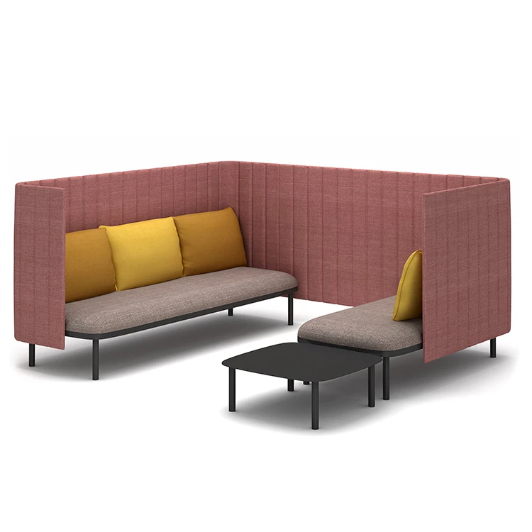 High Partition Back Soundproof Private Chatting Reception Lounge Sofa Seating Waiting Rooms Modern Office Sofa Meeting Pod