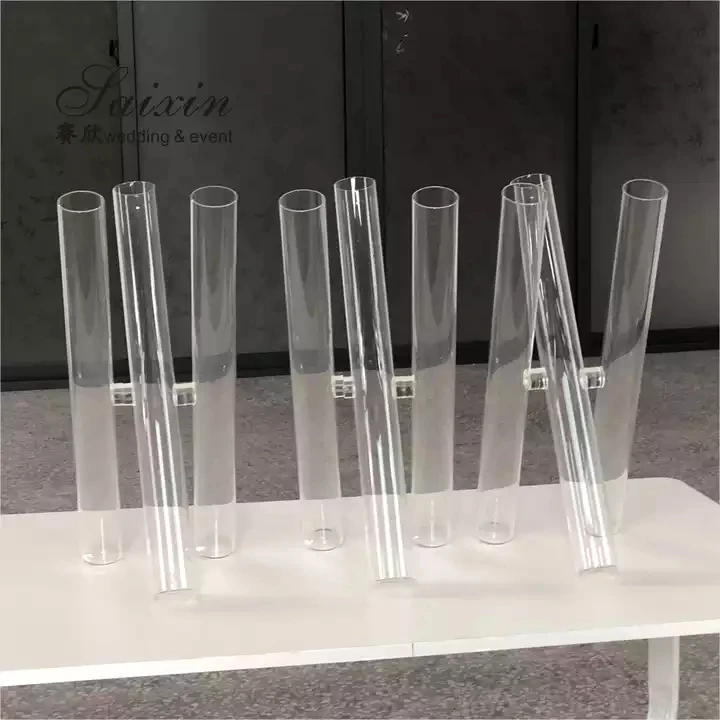 Saixin Hot Sale Crystal Flower Vase Wedding Centerpieces 3 pcs Set Clear Cylinder Glass Flower Vase