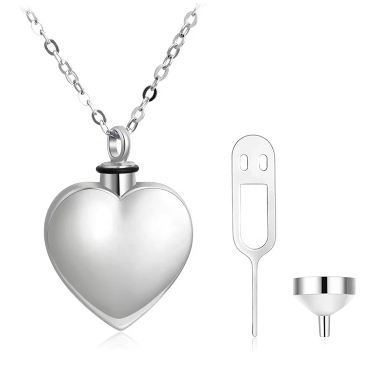 
Fashion Cremation Jewelry 925 Sterling Silver Heart Urn Pendant Necklace 