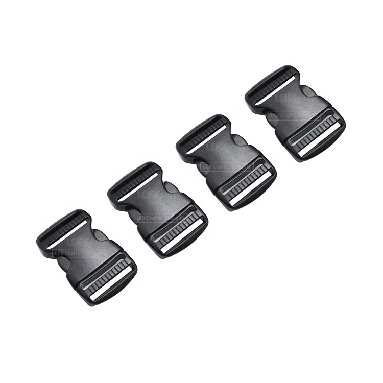 1 inch Black Plastic Buckle Clips Heavy Duty Dual Adjustable 25mm Quick Release Buckle