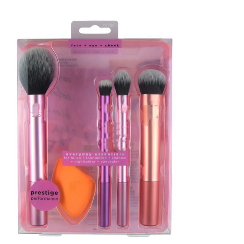 Custom Logo Professional Real Makeup High Quality Factory Price Brush Set With Cute Sponge Fast Delivery