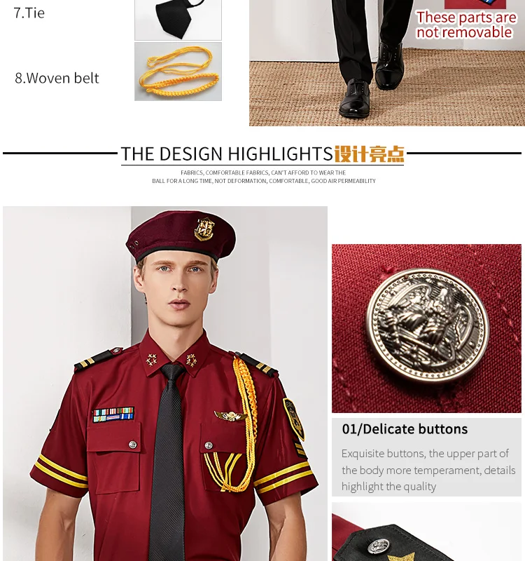 Male security guard uniform dress Safety clothing Uniform suit