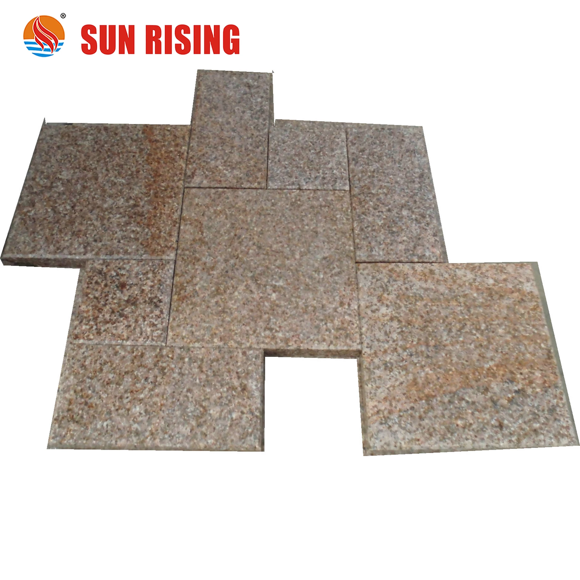 Flamed Surface  G682 Yellow Rusty  Granite Stone  French Pattern Tile For Outdoor Paving