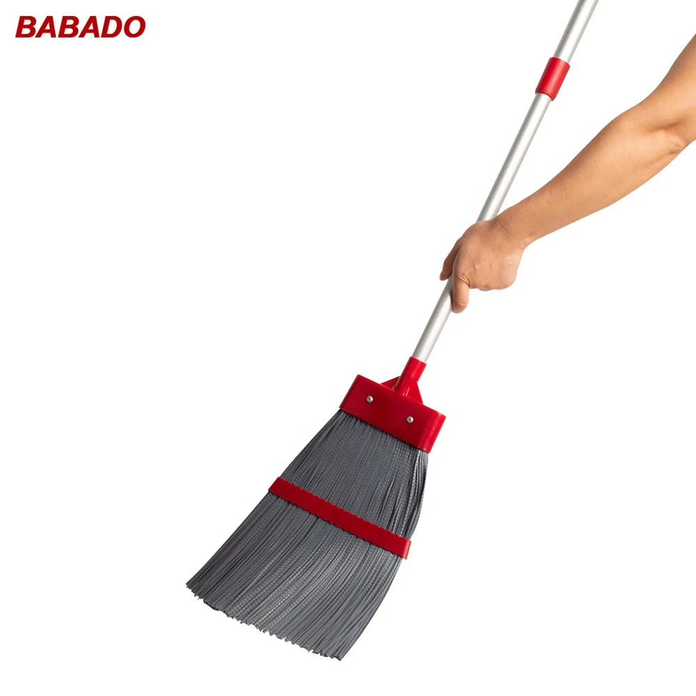 Outdoor Leaves Cleaning Garden Broom Hard Plastic PP Bristles Garden Broom With Telescopic Extendable Handle