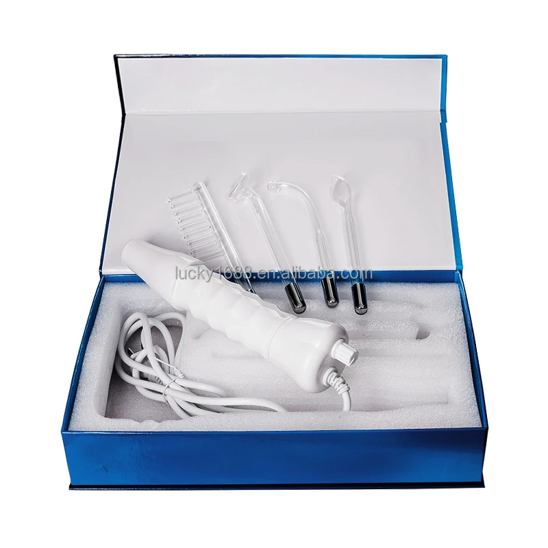 2021 Home use portable high frequency facial wand beauty equipment with orange color light glass tube Electrode